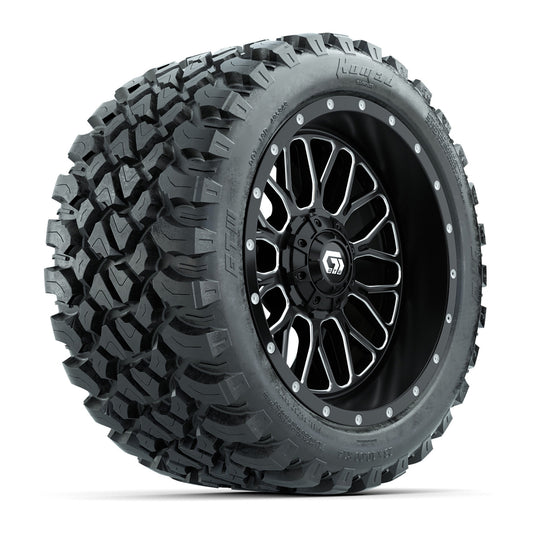 Set of (4) 14" GTW® Helix Machined & Black Wheels with 23x10-R14 Nomad All-Terrain Tires