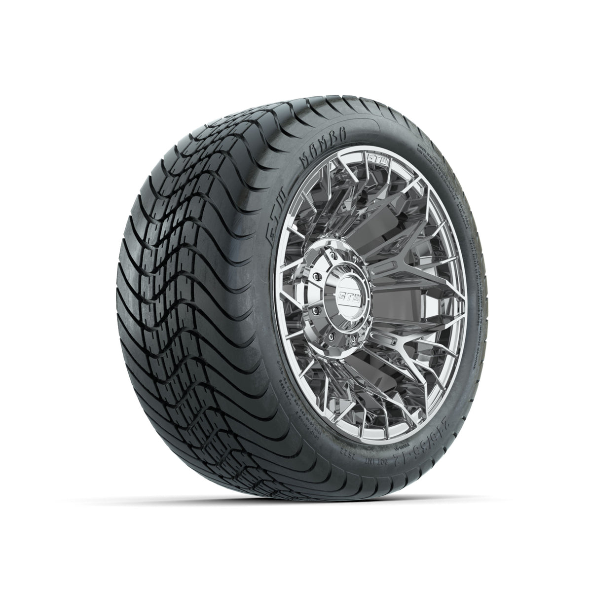 Set of (4) 12" GTW® Stellar Chrome Wheels with 215/35-12 Mamba Street Tires