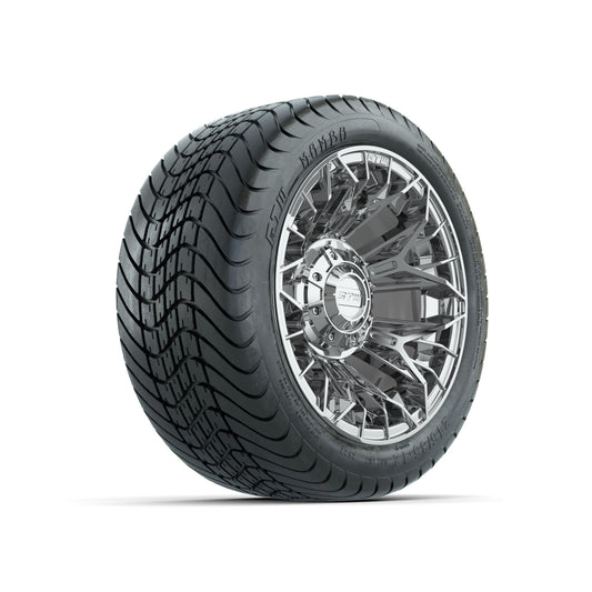 Set of (4) 12" GTW® Stellar Chrome Wheels with 215/35-12 Mamba Street Tires