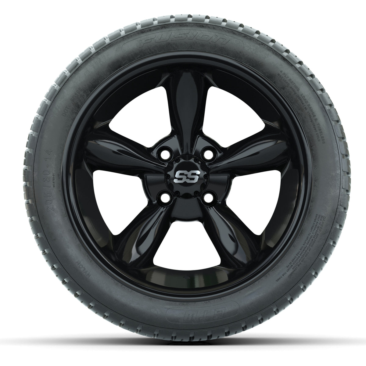 Set of (4) 14" GTW Godfather Wheels with 205/30-14 Fusion Street Tires