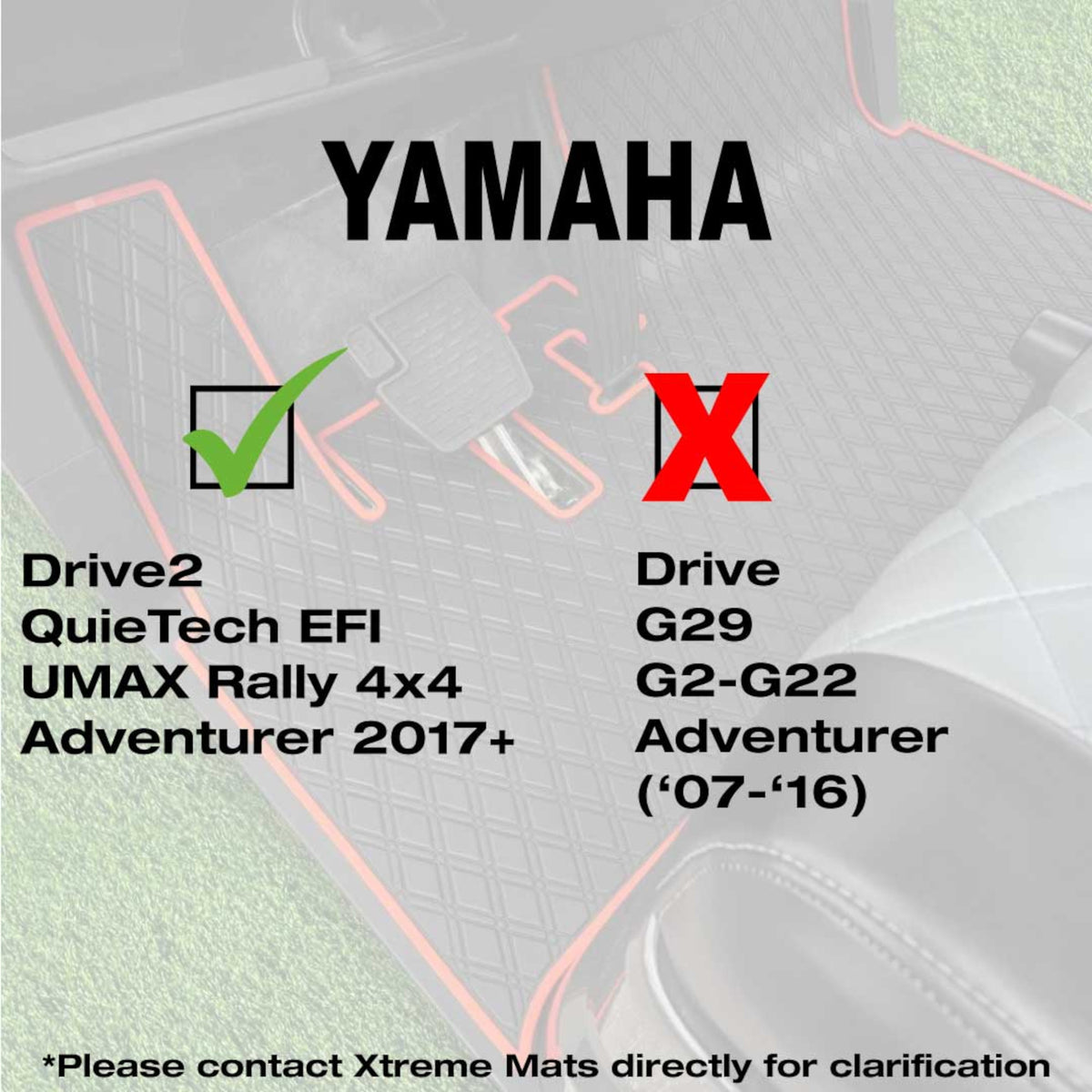 Xtreme Floor Mats for Yamaha Drive2 QuieTech EFI (2017+) & UMAX Rally – All Black
