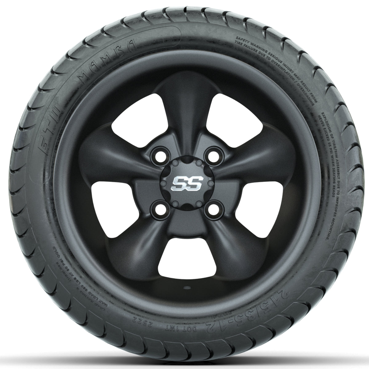 Set of (4) 12" GTW Godfather Wheels with 215/35-12 GTW Mamba Street Tires
