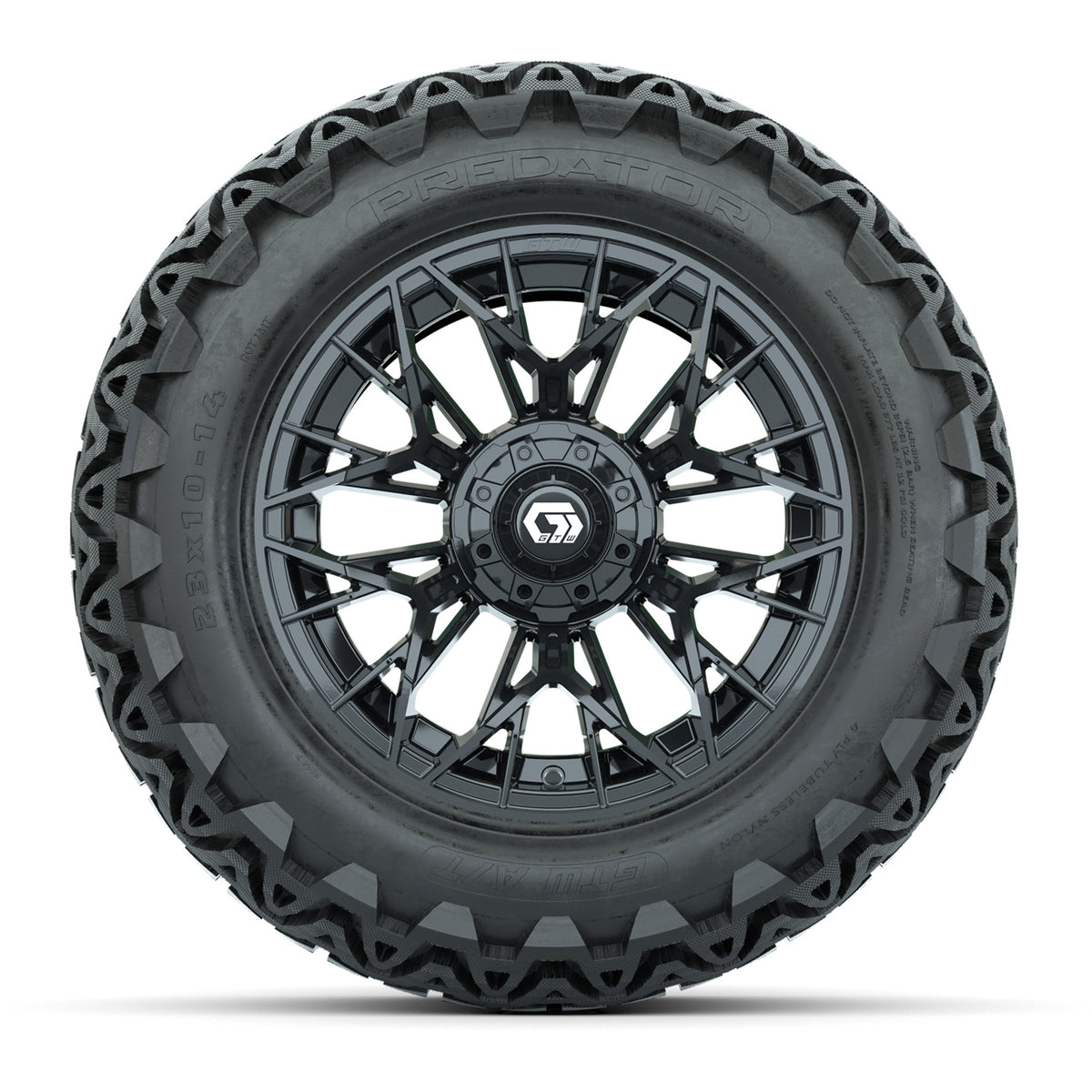 Set of (4) 14" GTW® Stellar Black Wheels with 23x10-14 Predator All-Terrain Tires