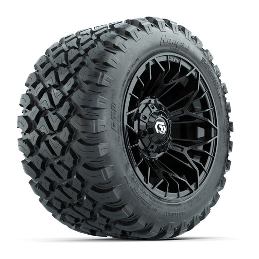 Set of (4) 12" GTW® Stellar Black Wheels with 22x11-R12 Nomad All-Terrain Tires
