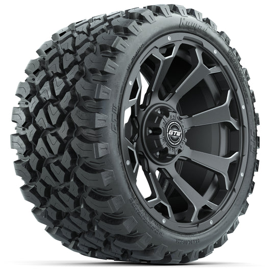 GTW Raven Matte Gray 15" Wheels with 23x10-R15 Nomad All-Terrain Tires - Set of 4