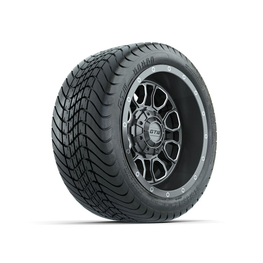 GTW Volt Gunmetal/Machined 12" Wheels with 215/35-12 Mamba Street Tires Full Set