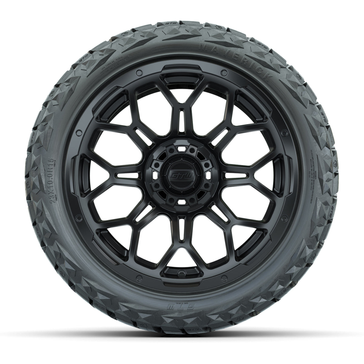 GTW Bravo Matte Black 15" Wheels with 23x10.00-R15 Maverick All-Terrain Tires – Full Set