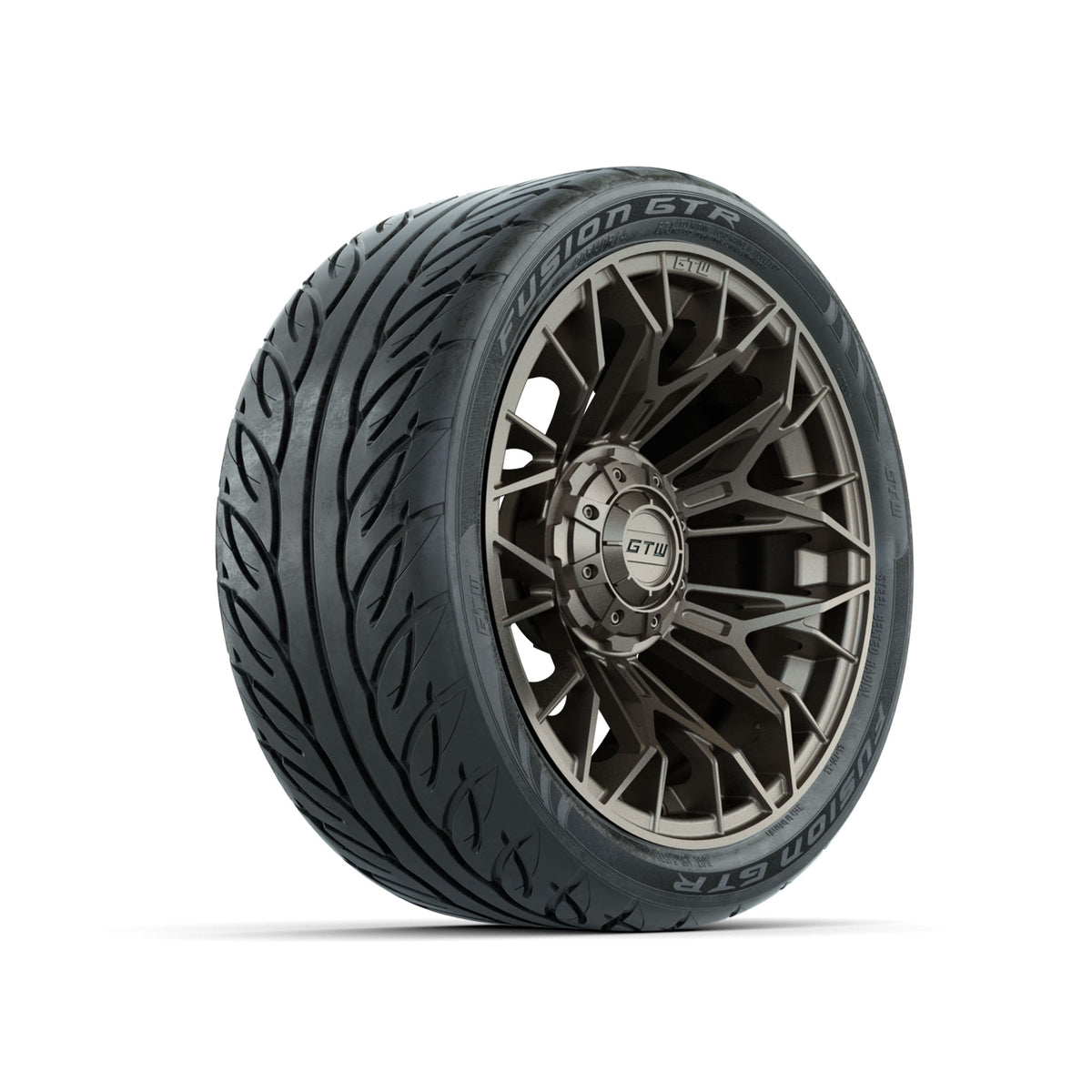 Set of (4) 14" GTW® Stellar Matte Bronze Wheels with 205/40-R14 Fusion GTR Street Tires