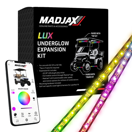 MadJax® LUX Underglow Expansion Kit - Add-On LED Strips for Golf Carts