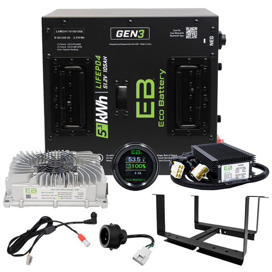 Eco Battery 51V 105Ah LiFePO4 Lithium Golf Cart Battery Kit – Yamaha Drive 2 Gen 3