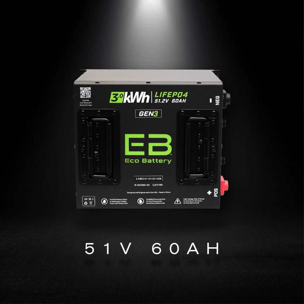 Eco Battery 51V 60Ah Lithium Golf Cart Battery Bundle - EZGO TXT Gen3