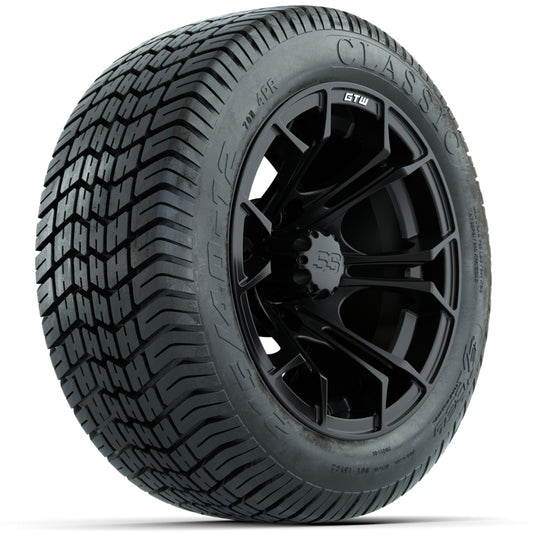 GTW Spyder Matte Black 12" Wheels with 215/40-12 Excel Classic Street Tires Full Set
