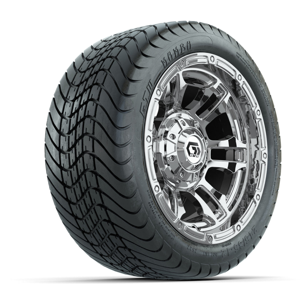 GTW® Shogun Chrome 12 in Wheels with 215/35-12 Mamba Street Tires Full Set