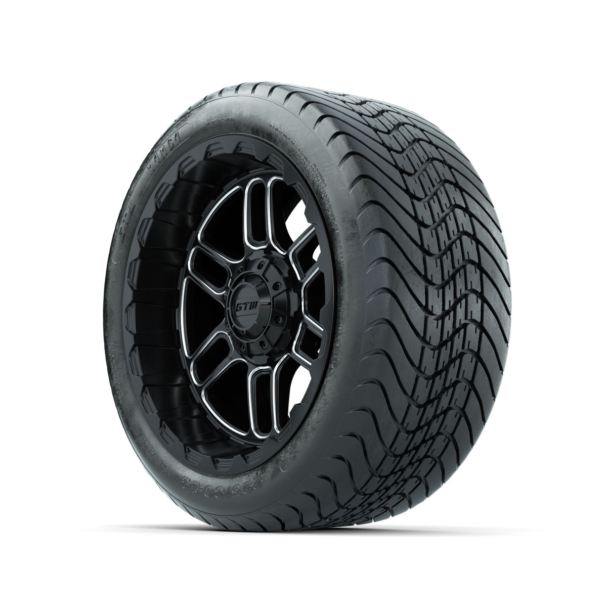 Set of (4) 14" GTW® Titan Machined & Black Wheels with 225/30-14 Mamba Street Tire