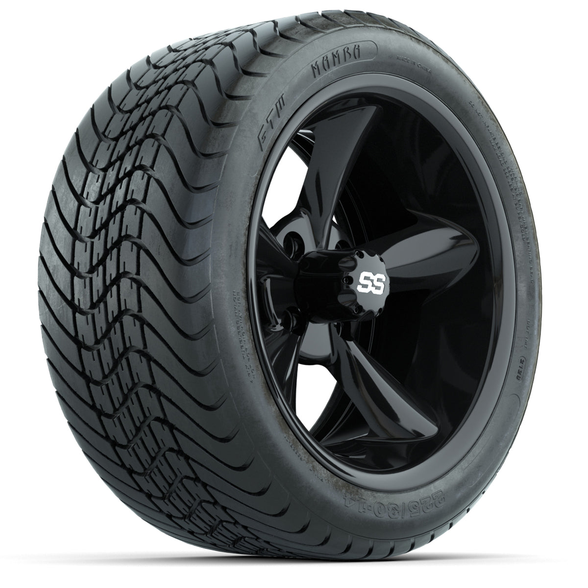 Set of (4) 14" GTW Godfather Wheels with 225/30-14 Mamba Street Tires