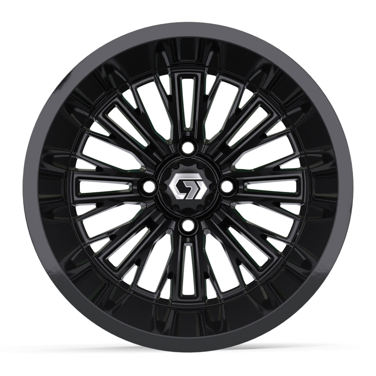 GTW® Viper Gloss Black 14" Golf Cart Wheel - Single | Deep Dish