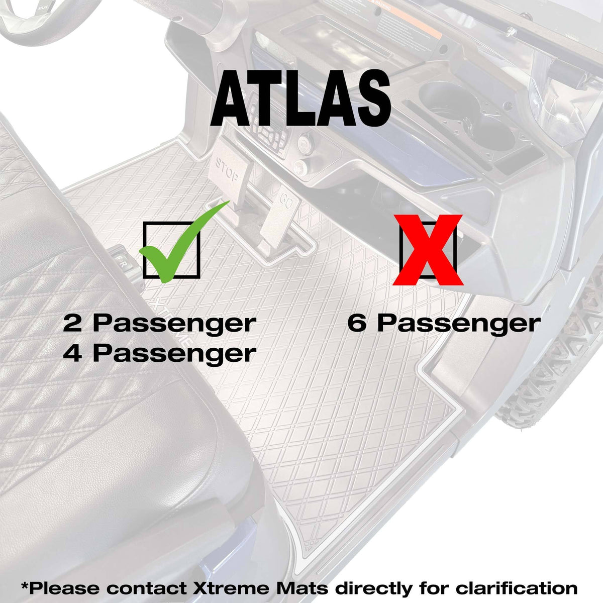 Xtreme Mats Full Coverage Golf Cart Floor Mat – Atlas | All Black