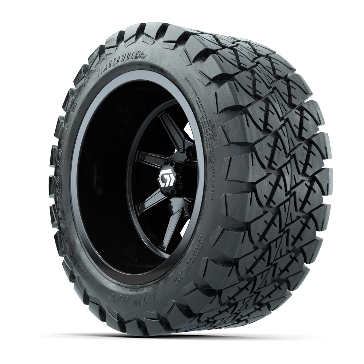 GTW Reaper Gloss Black 14" Wheels with 22X10-14 Timberwolf All-Terrain Tires - Full Set