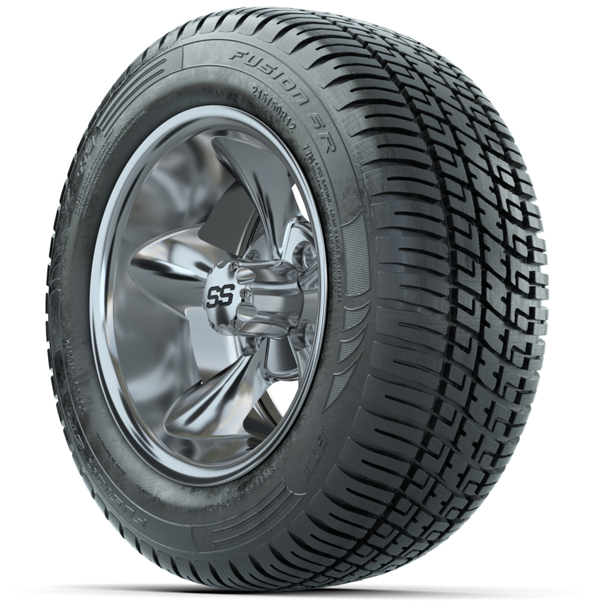 Set of (4) 12" GTW Godfather Wheels with 215/50-R12 Fusion S/R Street Tires