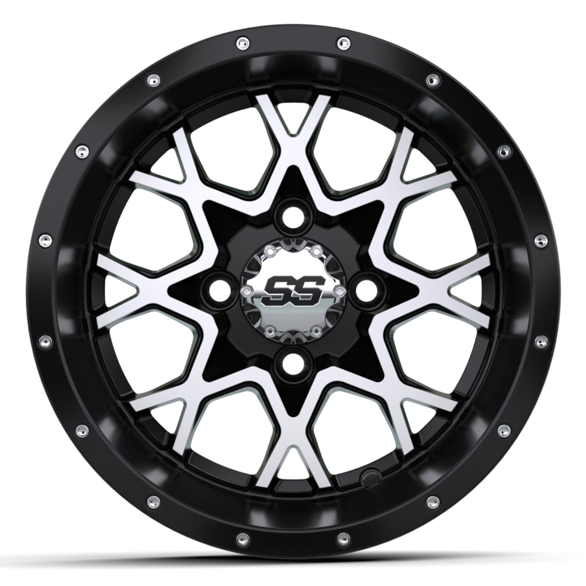 VORTEX 2 WHEEL, 12X7 MATTE BLACK/MATTE MACHINED