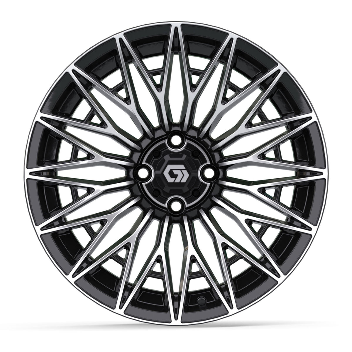 GTW® Blur Black & Machined 16" Golf Cart Wheel - Single