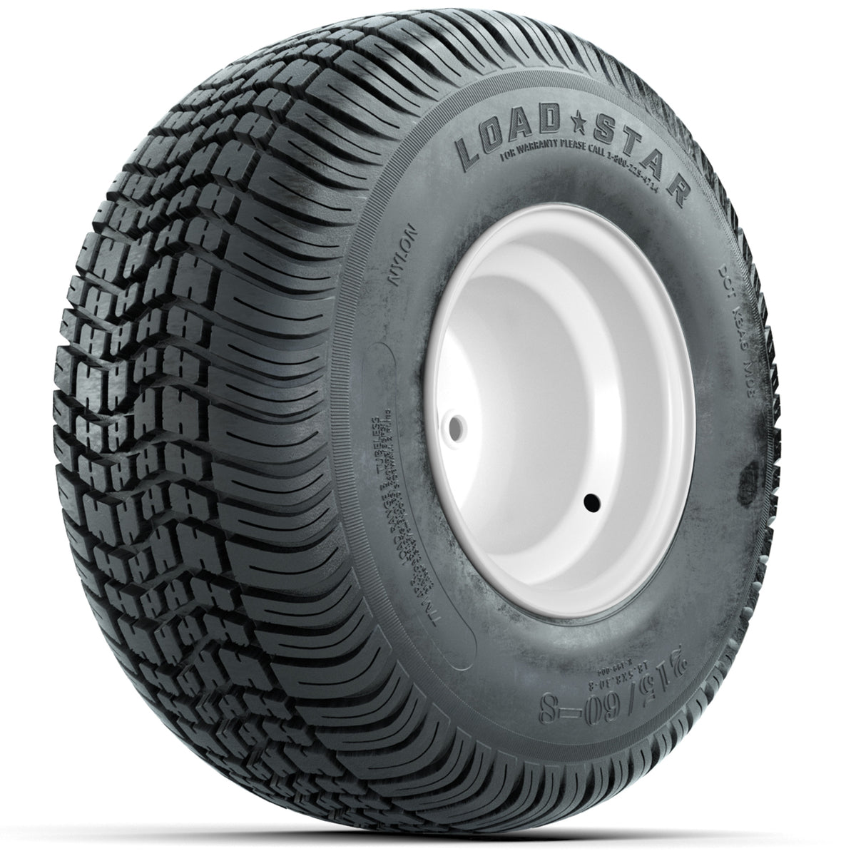 Set of (4) 8" White Steel Wheels with 18" Kenda Load Star Tires