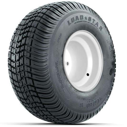 Set of (4) 8" White Steel Wheels with 18" Kenda Load Star Tires