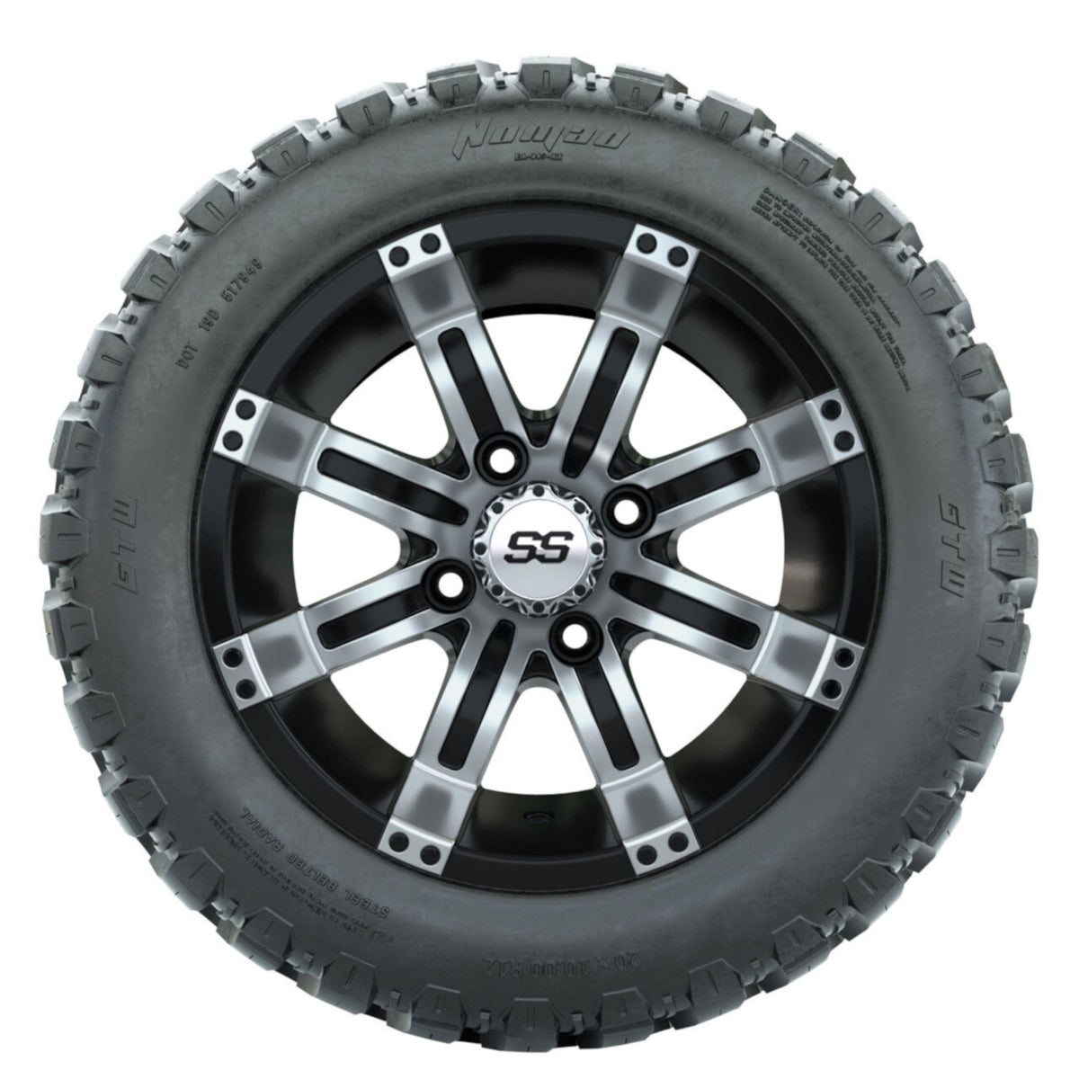 Set of (4) 12" GTW Tempest Wheels with 20x10-R12 GTW Nomad All-Terrain Tires