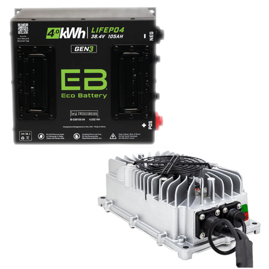 Eco Battery 38V 105Ah Lithium Golf Cart Battery Kit with Charger - Universal Cube Style Gen3