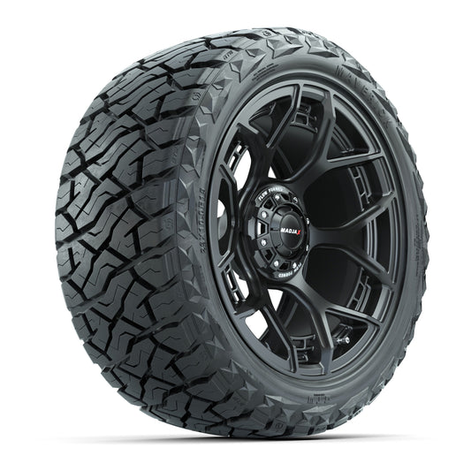 GTW MadJax® Flow Form Evolution Matte Black 15" Wheels with 23x10.00-R15 Maverick All-Terrain Tires – Full Set