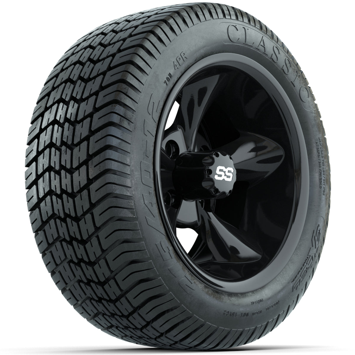 Set of (4) 12" GTW Godfather Wheels with 215/40-12 Excel Classic Street Tires