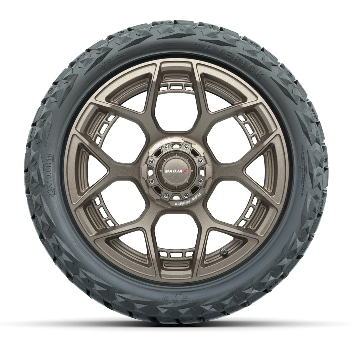 GTW MadJax® Flow Form Evolution Matte Bronze 15" Wheels with 23x10.00-R15 Maverick All-Terrain Tires – Full Set