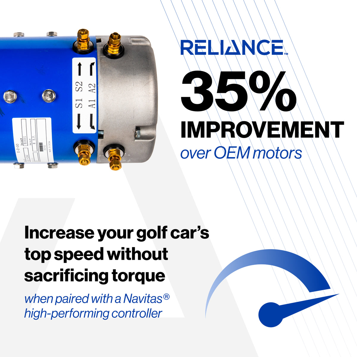 Reliance Club Car IQ Regen 48V 10 Spline High Torque Motor (Years 2000-2019)