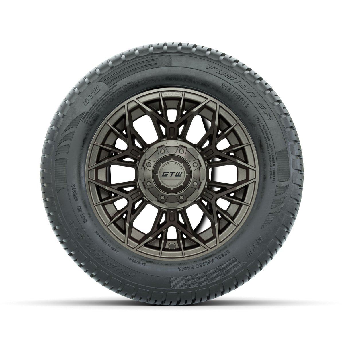 Set of (4) 12" GTW® Stellar Matte Bronze Wheels with 215/50-R12 Fusion S/R Street Tires