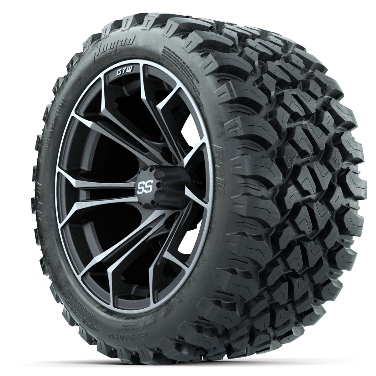 GTW Spyder Matte Grey 14" Wheels with 23x10-14 GTW Nomad All-Terrain Tires Full Set