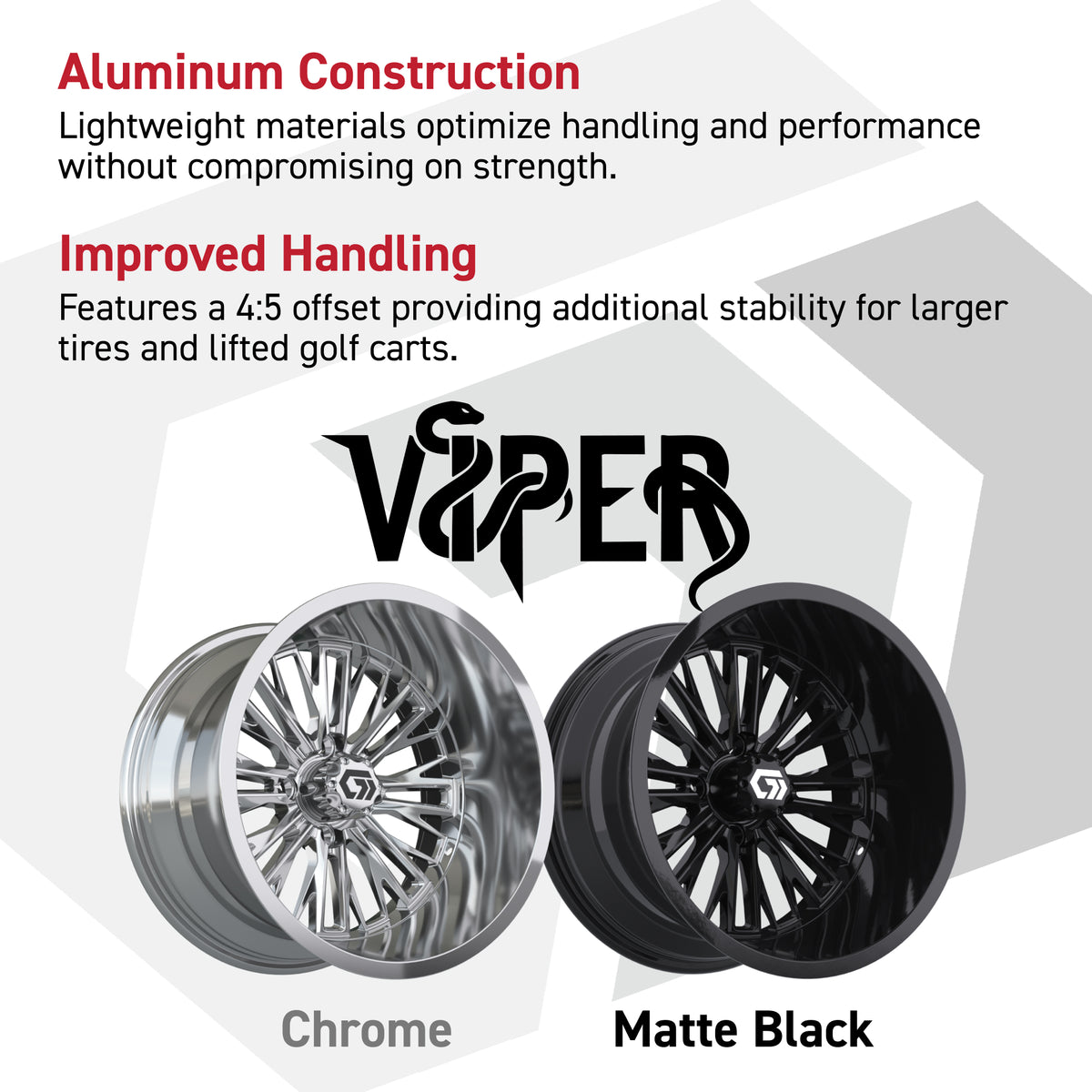 GTW® Viper Gloss Black 14" Golf Cart Wheel - Single | Deep Dish