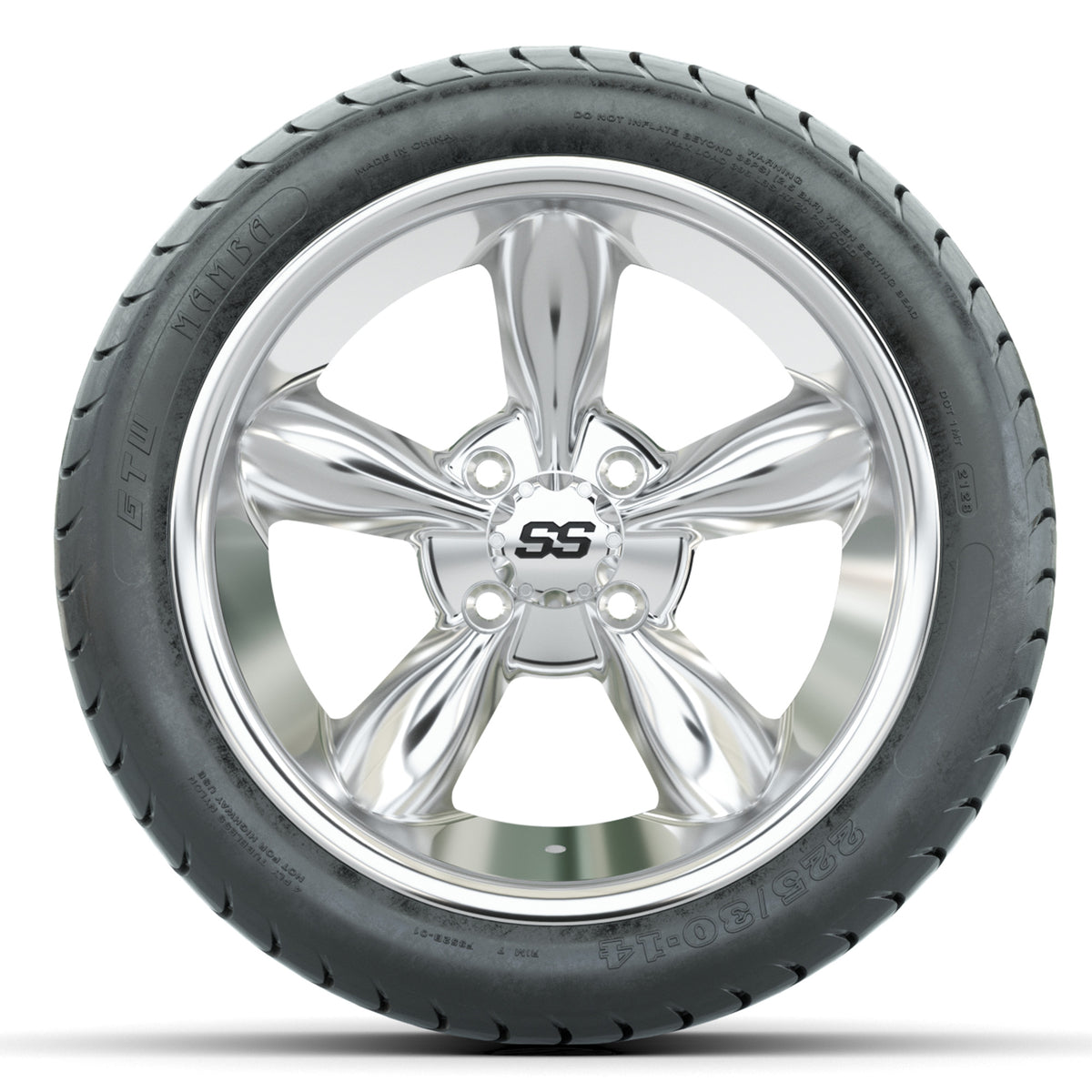 Set of (4) 14" GTW Godfather Wheels with 225/30-14 Mamba Street Tires