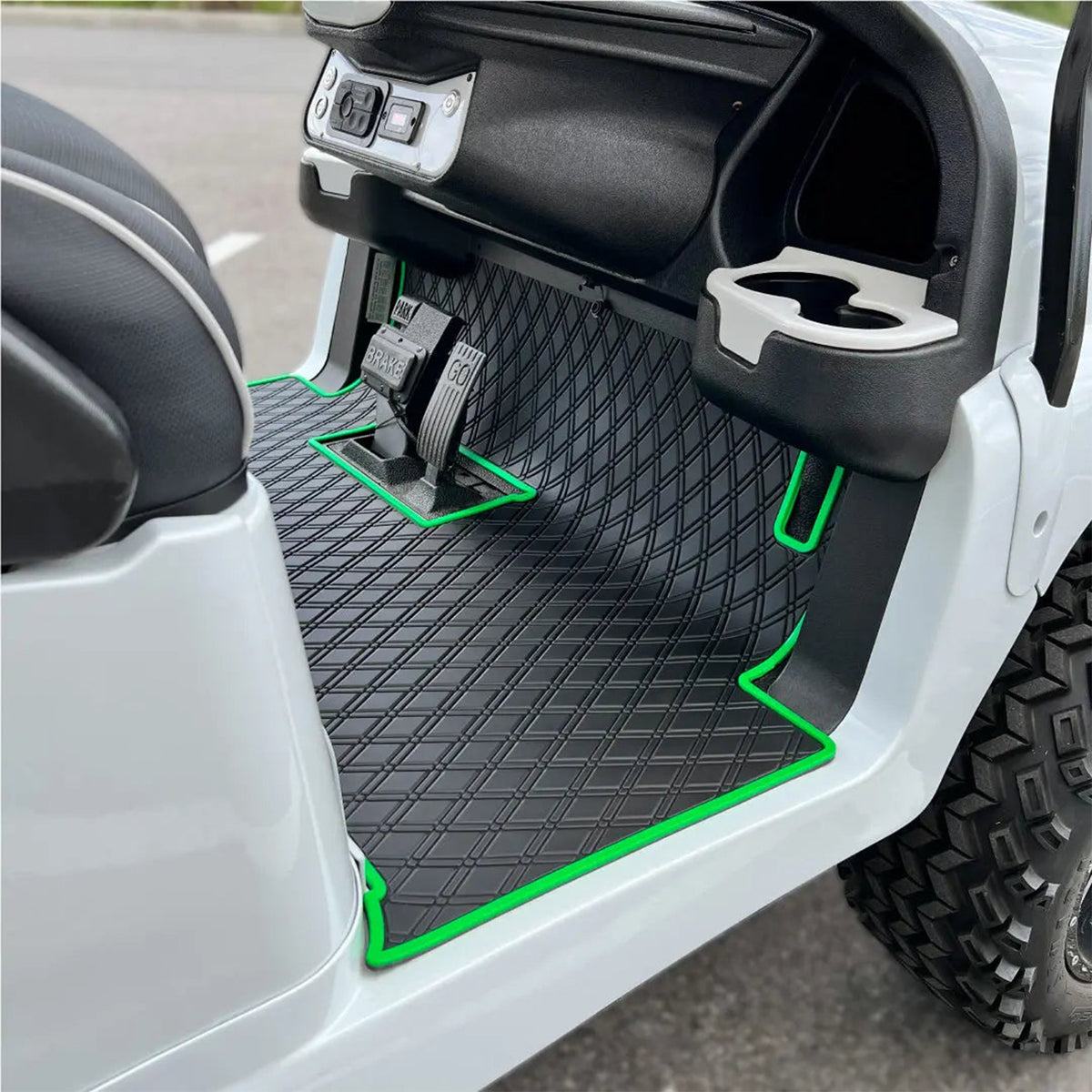 Xtreme Mats Club Car Precedent & Onward Floor Mat | Full Coverage Black & Green | 2004-2025