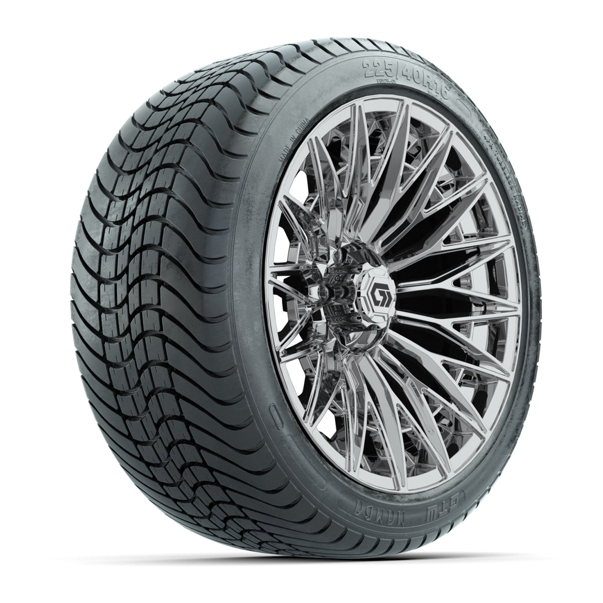 GTW® Blur Chrome 16" Wheels with 225/40-R16 Maverick Street Tires - Full Set