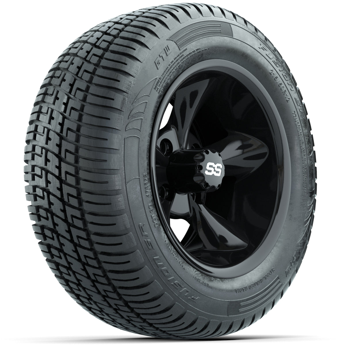 Set of (4) 12" GTW Godfather Wheels with 215/50-R12 Fusion S/R Street Tires