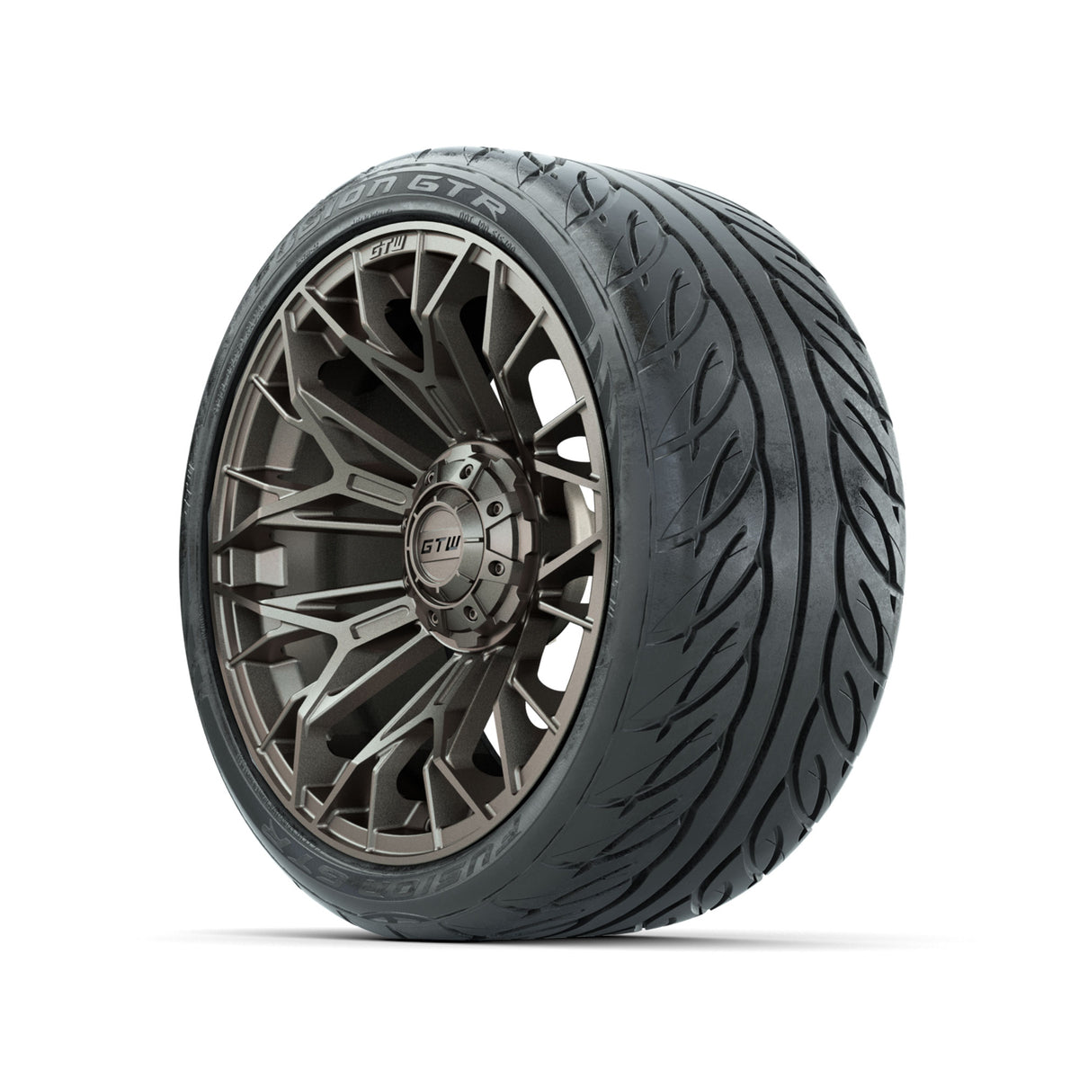 Set of (4) 15" GTW Stellar Matte Bronze Wheels with 215/40-R15 Fusion GTR Street Tires