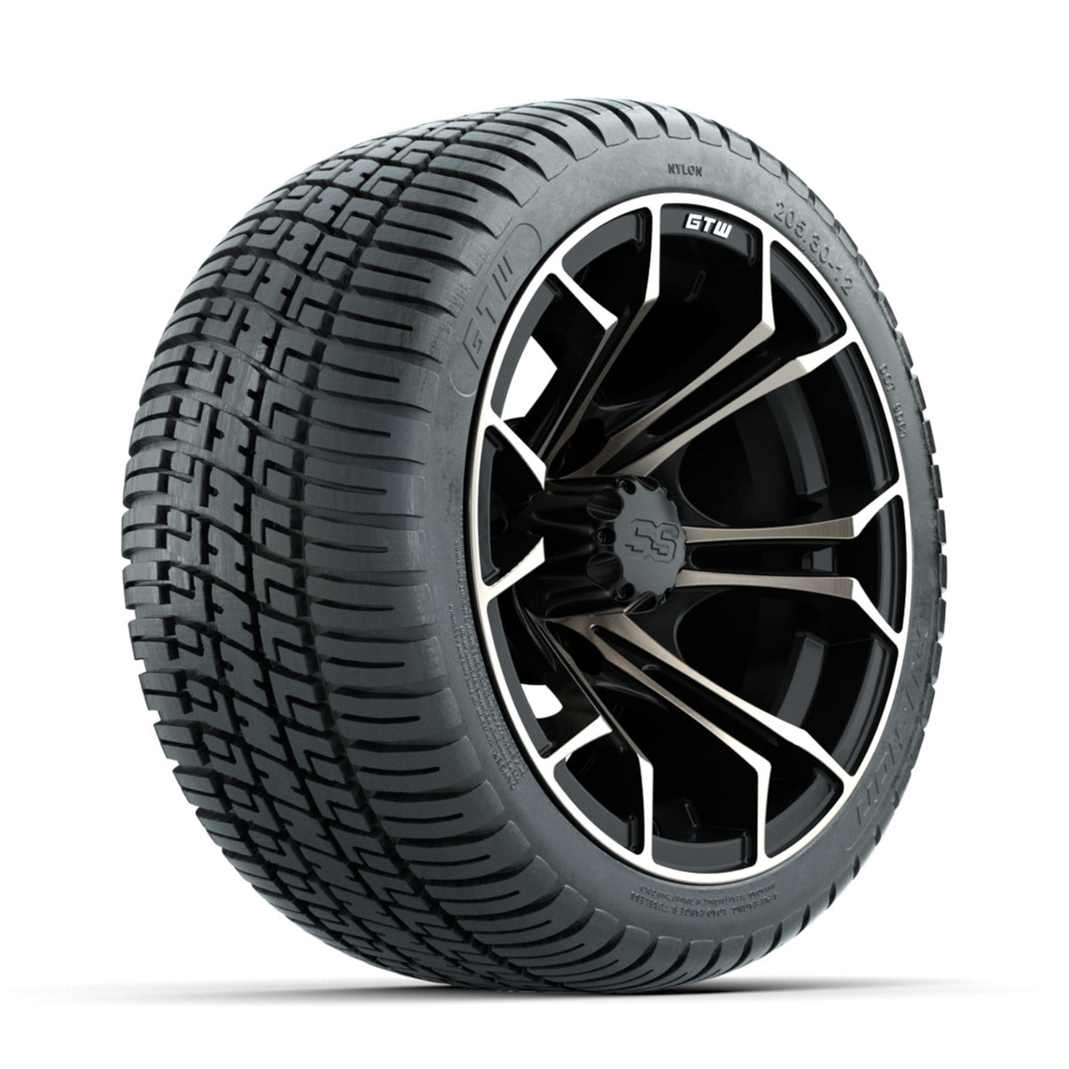 GTW Spyder Bronze/Matte Black 12" Wheels with 205/30-12 Fusion Street Tires Full Set
