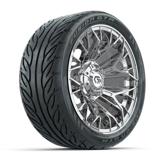 Set of (4) 14" GTW® Stellar Chrome Wheels with 205/40-R14 Fusion GTR Street Tires