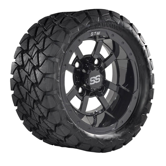 GTW Storm Trooper 10" Gloss Black Wheels with 22" Timberwolf A/T Tires — Set of 4