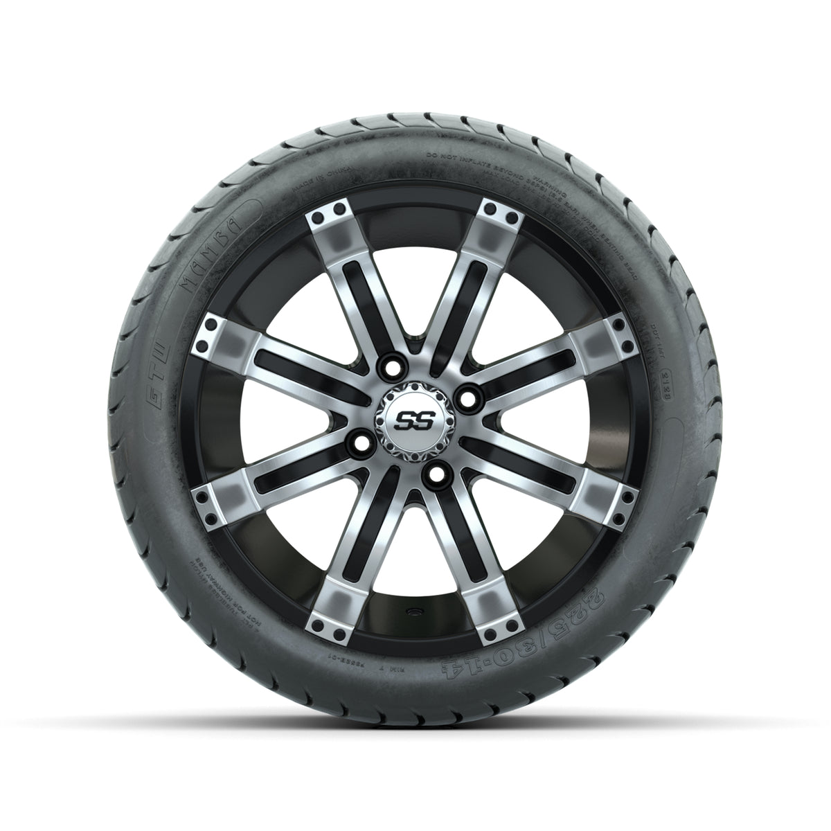 Set of (4) 14" GTW Tempest Wheels with 225/30-14 Mamba Street Tires