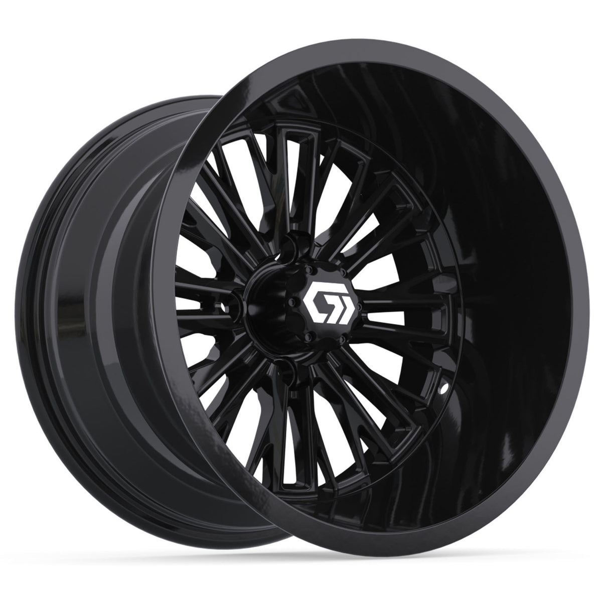 GTW® Viper Gloss Black 14" Golf Cart Wheel - Single | Deep Dish