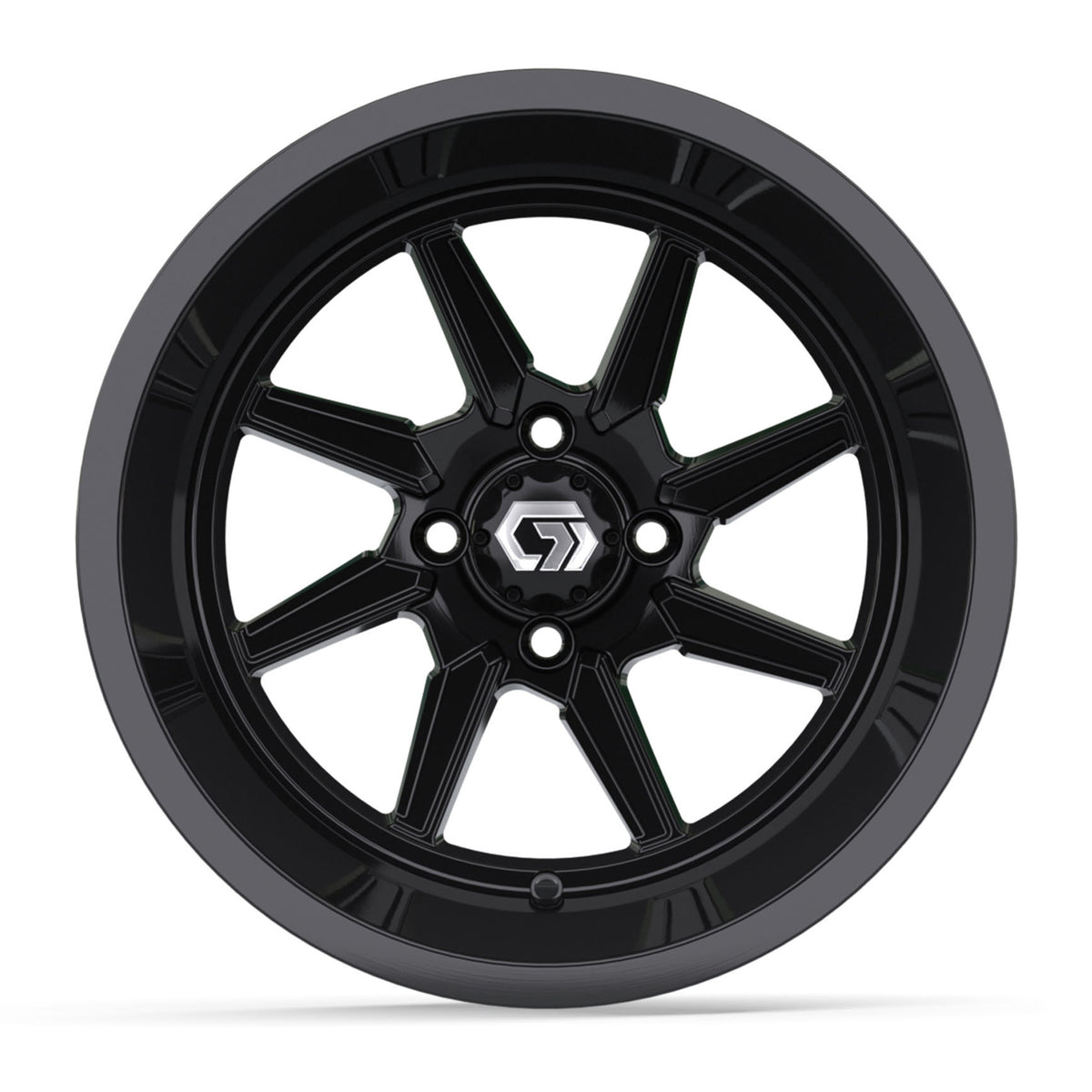 GTW® Reaper Gloss Black 15" Golf Cart Wheel - Single | Deep Dish
