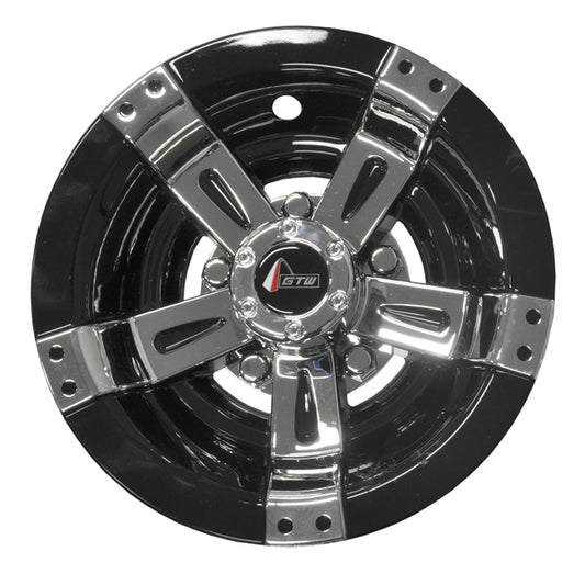 GTW Maverick Black & Chrome 10" Golf Cart Wheel Covers — Set of 4 (Universal Fit)