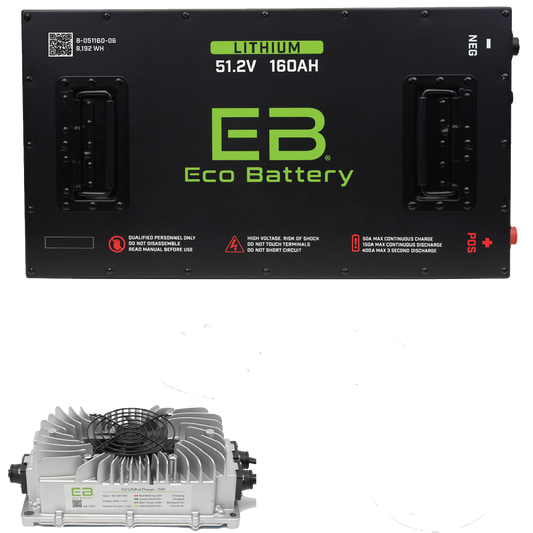 Eco Battery 51V 160Ah LiFePO4 Golf Cart Battery Kit with 15A Charger | Lifetime Warranty