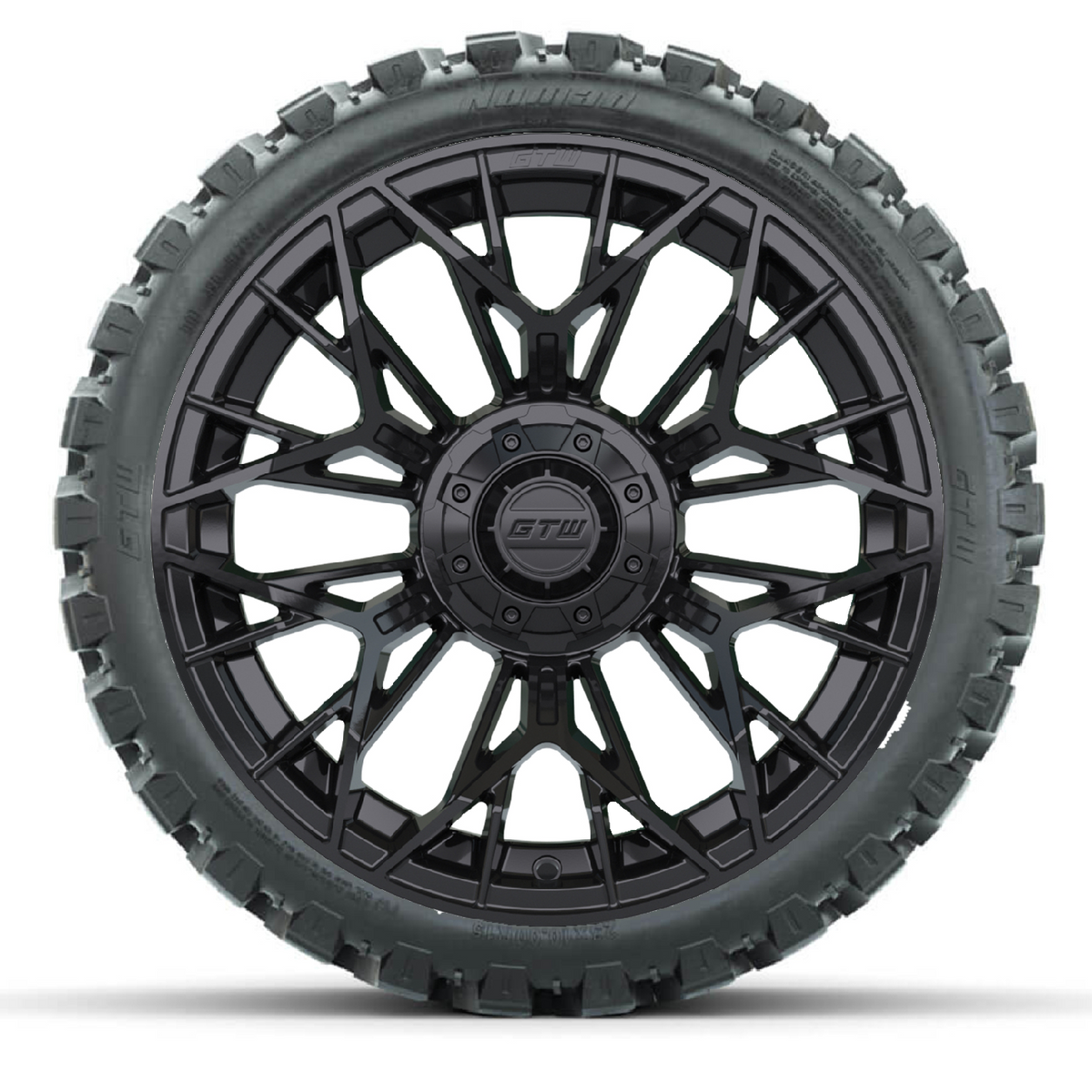 GTW Stellar Matte Black 15" Wheels with 23x10-R15 Nomad All-Terrain Tires - Set of 4